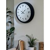 Platin Siyah Arapça Rakamlı 40 Cm Metal Duvar Saati