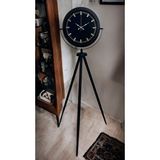 Platin Siyah Lüks Sade Tripod Ayaklı Saat