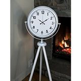 Platin Soft Beyaz Dekoratif Tripod Ayaklı Saat