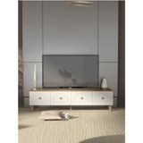 PlatinReyon Bohem 180 cm 4 Kapaklı Tv Ünitesi Mdf Kapak Model 3 Tek Ebat - Beyaz