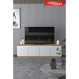 platinreyon Bohem 180 Cm Ledli Tv Ünitesi Beyaz