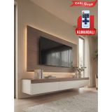 Platinreyon PURELINE LEDLİ DUVAR TV ÜNİTESİ 180 CM CEVİZ BEYAZ