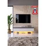 platinreyon Pureline Tech Led Işıklı Tv Ünitesi 180 Cm - Modern Tv Sehpası - Beyaz Antrasit