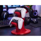 Plato 3D Ikili Oyun Kolu ve Kulaklık Standı Ps5 Ps4 Xbox Uyumlu Masaüstü Controller Stand - Kırmızı