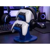 Plato 3D Ikili Oyun Kolu ve Kulaklık Standı Ps5 Ps4 Xbox Uyumlu Masaüstü Controller Stand - Mavi