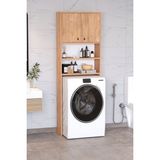 Plato Çamaşır Makinesi Dolabı 4 Raflı 2 Kapaklı Çamaşır Makinesi Dolabı Banyo Dolabı - Atlantik Çam
