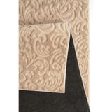 Plato Halı Opqo Sarmaşık Premium Oturma Odası, Salon, Antre, Yıkanabilir Polyester Kaymaz Taban Dark Bej Halı