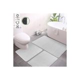 Plato Halı Vitrin Peluş 3'lü Set Premium Banyo Takımı 50x60 (Klozet) - 60x100 - 50x60 Set