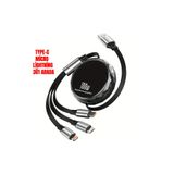 Platoon 100W (WATT) 3in1 Usb Kablosu Type-C Lightning Micro 3ü1 Arada Usb Kablosu Makara Özellikli