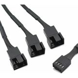 Platoon 4 Pin 3lü Fan Çoklayıcı Fan Splitter Fan Çoğaltıcı 4pin 3 Pin - Siyah