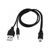 Platoon 5 Pin Mini USB Aux Stereo 3.5mm To USB Ses Bombası Kablosu