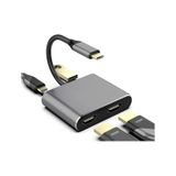 Platoon PL-5580 4 In 1 Type-C To 2x HDMI + Usb+Type-C Çevirici Dönüştürücü