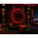 Platre Studio SARI KIRMIZI Dokulu LED Işıklı Ay Tablosu - Kırmızı - 70 CM