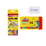 Play-Doh 12 Renk Kuru Boya Tam Boy Ve Pastel Boya 12 Renk 2 Li Set