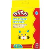 Play-Doh KU008 12 Renk Jumbo Üçgen Kuru Boya