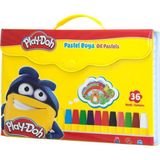 Play-Doh Pastel Boya Seti 36 Renk Korumalı Çanta ile 10 mm Çap 75 mm Uzunluk