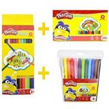 Play-Doh Play-Doh 12 Renk Kuru Boya 12 Renk Pastel Boya 12 Renk Keçeli Kalem Set