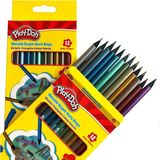 Play-Doh Ucgen Kuru Boya Kalemi Metalik Siyah Lata 12 Renk Play-Ku025