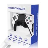 Play+ Wireless Controller Compatible with PS4/Pro/Slim/PC, Beautiful Wireless Gamepad with Enhanced Precision Joystick/Turbo/Dual Vibration/Audio Function (RED & BLACK)