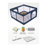 Playard Güvenli Bebek Ve Çocuk Oyun Alanı Oyun Parkı 125X125 Oyun Matı Topları Yatak
