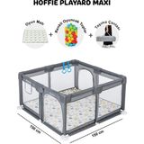Playard Maxi Güvenli Bebek ve Çocuk Oyun Alanı Oyun Parkı 150X150CM Oyun Matı ve Topları - Gri