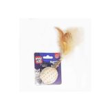 Playfull Pf-4062 Ahşap Hasır Tüylü Kedi Oyuncağı 17 Cm Beyaz