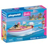 PLAYMOBIL Barbie | Macera teknesi | Barbie ve Ken'li motorlu tekne, çocuklar için wakeboard ve şnorkelle yüzme hareketi, Malibu yaz atmosferi ve su maceraları
