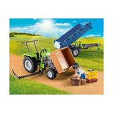 Playmobil Country 71249 Römorklu Traktör, Taşıma Kutuları Dahil, Organik Çiftlik Için Yeşil Traktör, 4 Yaşından Büyük Çocuklar Için Sürdürülebilir Oyuncak - standart