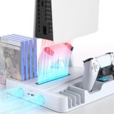 Playstation 5 Konsol Soğutma İstasyonu ve Standı için, PS5 / PS5 İnce Disk ve Dijital, PS5 Aksesuarları Çift Kumandalı Şarj Yuvası, 8 Oyun Depolama, Seviye 3 Soğutma Fanlı Soğutucu Tabanı