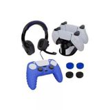 Playstation 5 Oyuncu Seti Kulaklık Şarj Istasyonu Dualsense Kılıf Ve Analog Koruyucu