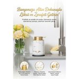 Playtronik Lüks Mermer Desenli Seramik Banyo ve Mutfak Sıvı Sabunluk - Altın Detaylı Banyo ve Mutfak Sıvı Sabun