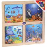 Playwood Ahsap Egitici 4 Lu Puzzle Deniz Alti Ony-344