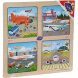 Playwood Ahsap Egitici 4 Lu Puzzle Havaalani Ony-346