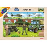 Playwood Ahşap Eğitici Puzzle 2 Adet 24X34 cm 20 Parça- Asker Seti