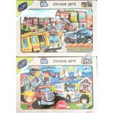 Playwood Ahşap Eğitici Puzzle 2 Adet 34X24 cm 20 Parça - Itfaiye