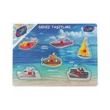 Playwood Ahşap Tutmalı Eğitici Puzzle Deniz Taşıtları ONY326