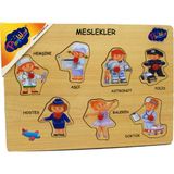 Playwood Ahşap Tutmalı Puzzle Meslekler 2 - 4 Yaş için Eğitici Ahşap Oyun