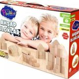 Playwood Dogal Ahsap Egitici Bloklar 60 Parca Ony-404