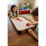 PlayZen 51 cm Fanlı Air Hockey Hava Hokeyi Masası 2 Kişilik Skor Tabelalı Masa Oyunu