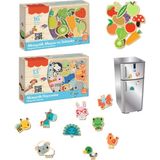 PlayZen Manyetik Eğitici Oyuncak Seti – Hayvanlar ve Meyve Sebze | 2’li Set | 3+