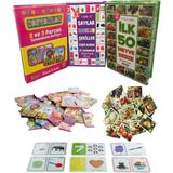 PlayZen Okul Öncesi Eğitici 3’lü Set – Hayvanlar, Kavramlar ve Meyve-Sebze Kartları | 3+