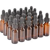 Plazma Cam Damlalıklı Amber Şişe 30 ml x 24 Sızdırmaz Kapaklı Kolay Temizlenir