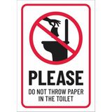 Please Do Not Throw Paper In The Toılet - Uyarı Tabela Levhası 24X34 cm Polikarbon - 24 x 34 cm - 1 Adet