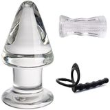 PleasureBox Seks Oyuncağı 9 cm + Sıkı Anal Tünel Mastürbatörü + Silikon Anal Boncuklar Penis Halkalı