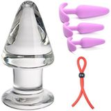 PleasureBox Seks Oyuncağı 9 cm + Silikon Üçlü Anal Tıkaç Seti Mor + Penis Halkası Kement Stili