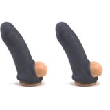 PleasureBoxxx Penis Kılıfı Penis Uzatıcı Penis Halkası, Siyah (2 paketi)