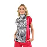 PleasureOfSilk Dilosh İpek Bluz Zebra fuşya M