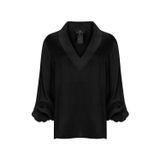 PleasureOfSilk Newali İpek Tunik Bluz Siyah M/L