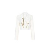 PleasureOfSilk Tüvit Crop Ceket ekru L