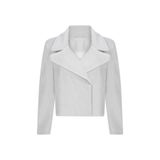 PleasureOfSilk Tüylü Peluş Crop Mont gri L